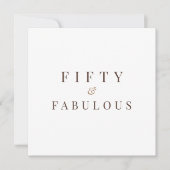 Elegante Vijftig & Fabulous 50ste Verjaardag Kaart (Voorkant)
