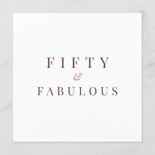 Elegante Vijftig & Fabulous 50ste Verjaardag Kaart