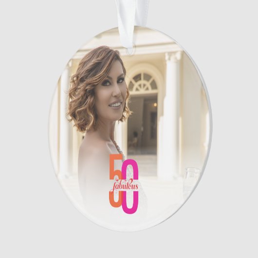 Elegante Vijftig & Fabulous 50ste Verjaardag Ornament (voorkant)