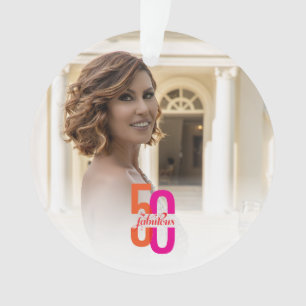 Elegante Vijftig & Fabulous 50ste Verjaardag Ornament