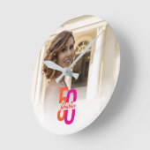 Elegante Vijftig & Fabulous 50ste Verjaardag Ronde Klok (Hoek)