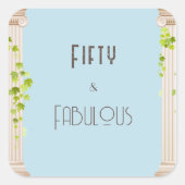 Elegante Vijftig Fabulous Verjaardag Grieks Thema  Vierkante Sticker (Voorkant)