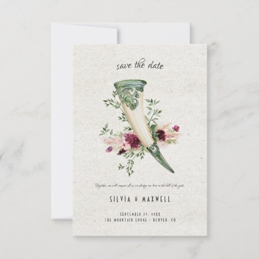 Elegante Viking-huwelijk Save the Date (Voorkant)