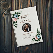 Elegante vilten bloemenbruiloft uitnodiging