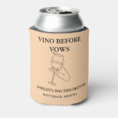 Elegante Vino Voor De Geloften Bachelorette Party Blikjeskoeler (Blikje Achterkant)