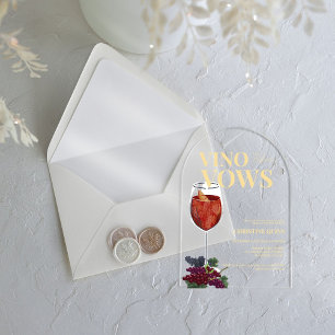 Elegante Vino voor de geloften Vrijgezellenfeest Acryl Uitnodigingen