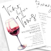 Elegante Vino voor geloften Bachelorette Weekend Kaart