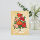 Elegante Vintage Azalea Bloem Gelukkige Verjaardag Briefkaart (Staand voorkant)