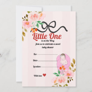 Elegante Vintage Baby Shower Uitnodigingskaart – M Kaart