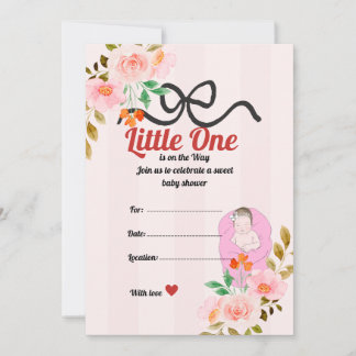 Elegante Vintage Baby Shower Uitnodigingskaart – M Kaart