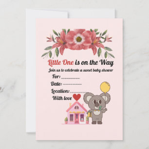 Elegante Vintage Baby Shower Uitnodigingskaart – M Kaart