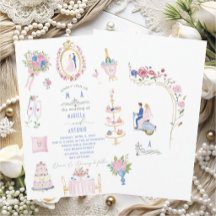Elegante Vintage Barok Waterverf Trouwbloemen