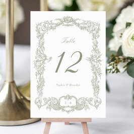 Elegante Vintage Barokke Bloemrijke Frame Saliegro Kaart