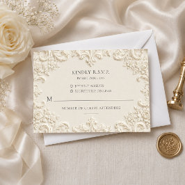 Elegante Vintage Barokke Huwelijkskaart RSVP Kaartje