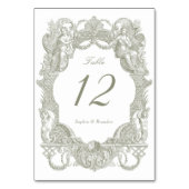 Elegante Vintage Barokke Salie Toile Trouwframe Kaart (Achterkant)