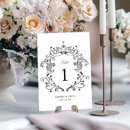 Elegante Vintage Barokke Wapen Huwelijk Kaart