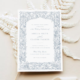 Elegante vintage bladrijke wijnranken rand frame b kaart