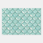 Elegante Vintage Blau Gemengde Textures Inpakpapier Vel (Voorkant 2)