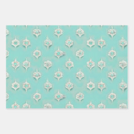 Elegante Vintage Blau Gemengde Textures Inpakpapier Vel