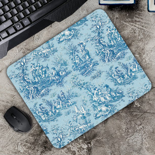 Elegante Vintage Blauw Turquoise Franse Toile de J Muismat