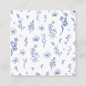 Elegante vintage blauwe bloemen envelop kaart (Achterkant)