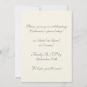 Elegante vintage blauwe paarden kroon laurier boog kaart (Achterkant)