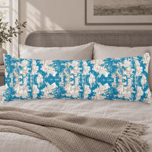 Elegante vintage blauwe turquoise meer toile de jo lichaamskussen