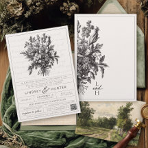 Elegante Vintage Bloem Christelijke Trouw 