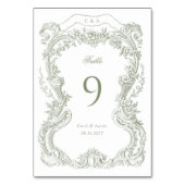 Elegante Vintage Bloem Groene Toile Trouw Kaart (Achterkant)