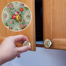 Elegante Vintage Bloem Keramische Knop