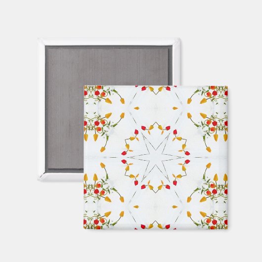 Elegante Vintage Bloem Magneet (Voorkant / Achterkant)