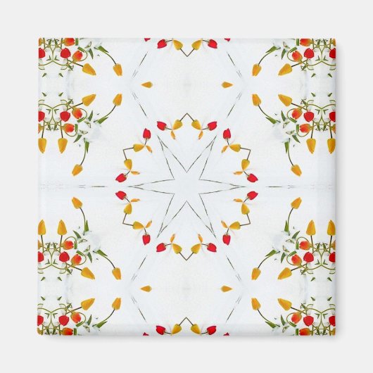 Elegante Vintage Bloem Magneet (Voorkant)