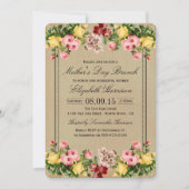 Elegante Vintage Bloem Moederdag Brunch Kaart (Voorkant)