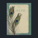 elegante vintage bloem peacock bruiloft RSVP Uitnodiging Briefkaart<br><div class="desc">elegante vintage bloem peacock bruiloft uitnodigingen, RSVP kaarten en Save The date kaarten</div>