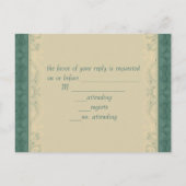 elegante vintage bloem peacock bruiloft RSVP Uitnodiging Briefkaart (Achterkant)