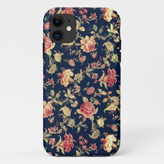 Elegante Vintage Bloem Roos iPhone Hoesje (Achterkant)