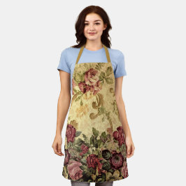 Elegante Vintage Bloem Roos Victoriaanse Stijl  Schort