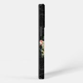 Elegante Vintage Bloem Roze Zwart Script Monogram iPhone Hoesje (Rechterkant)