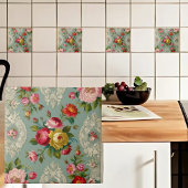 Elegante Vintage Bloem Tegeltje