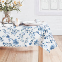 Elegante vintage bloem toile blauwe en witte 