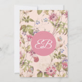 Elegante Vintage Bloemachtige Bruiloft aanpasbaar Kaart (Achterkant)