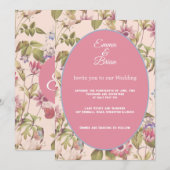 Elegante Vintage Bloemachtige Bruiloft aanpasbaar Kaart (Voorkant / Achterkant)