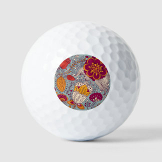 Elegante Vintage Bloemen Achtergrond Golfballen