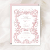 Elegante Vintage Bloemen Blush Toile Lijst bruilof Kaart