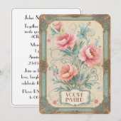 Elegante Vintage Bloemen Boeket Huwelijksjubileum Kaart (Voorkant / Achterkant)