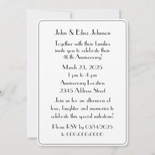 Elegante Vintage Bloemen Boeket Huwelijksjubileum Kaart (Achterkant)