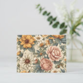 Elegante Vintage Bloemen  Briefkaart (Staand voorkant)