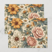 Elegante Vintage Bloemen  Briefkaart (Voorkant / Achterkant)