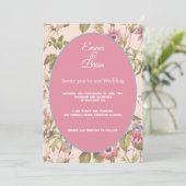 Elegante Vintage Bloemen bruiloft aanpasbaar Kaart (Staand voorkant)