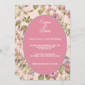 Elegante Vintage Bloemen bruiloft aanpasbaar Kaart (Voorkant / Achterkant)